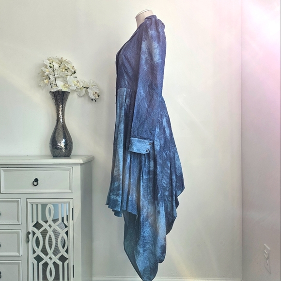 For Her NYC Goth Coquette Grunge Romantic Dress Wash Blue "The Takeover" Size M - Picture 6 of 15